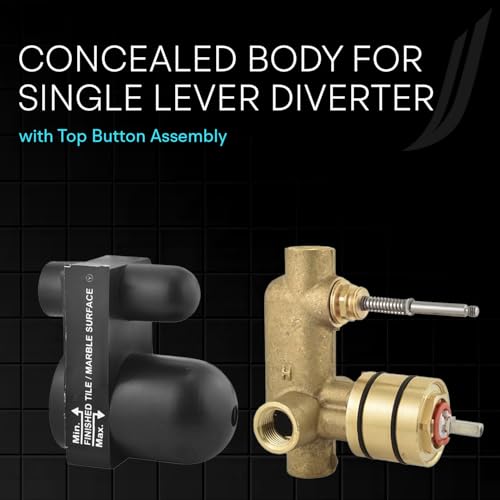 Image of Jaquar Concealed Body for Single Lever Diverter - 40mm Cartridge with Top Button Assembly, (No Exposed Part), Chrome