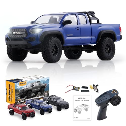 Image of BEEZRC FMS 1 /24 RC Crawler FCX24M Tacoma Toyota Official Licensed ABS Hard Body 4WD Off-Road RC Rock Truck,2-Speed Transmission, Hobby Grade Remote Control Car for Adults RTR Blue
