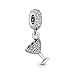 Pandora Jewelry - Pavé Cocktail Glass Dangle Charm in Sterling Silver with Clear Cubic Zirconia
