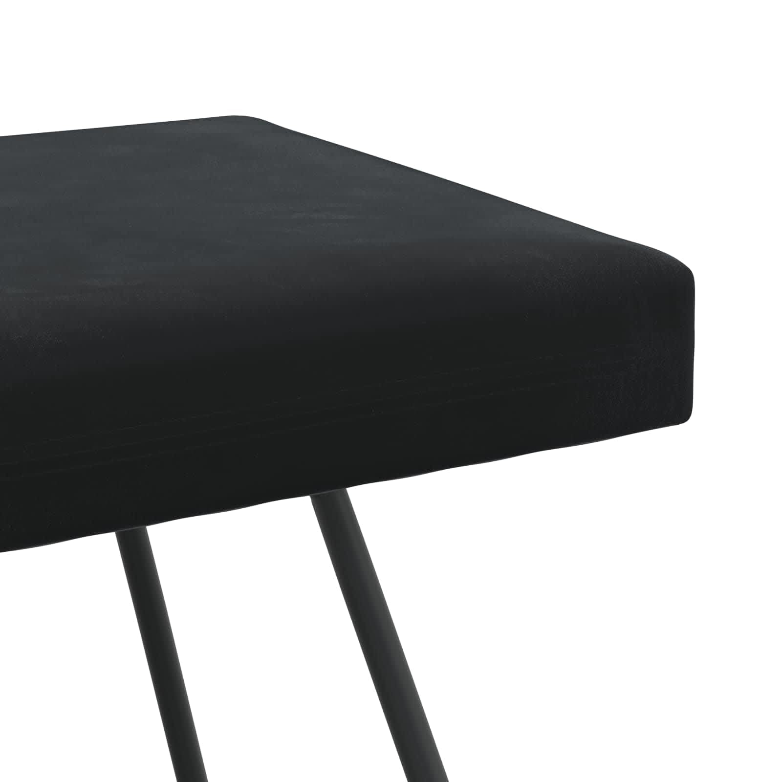 Ławka czarna, 110 x 40 x 45 cm, aksamitna, tapicerowana, do korytarza, salonu, sypialni, kuchni, ze stabilną ramą drewnianą i miękkim aksamitnym obiciem