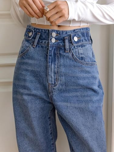 Image of KOTTY Wide Fit Denim Pants - Women's High Rise Wide Leg Comfort