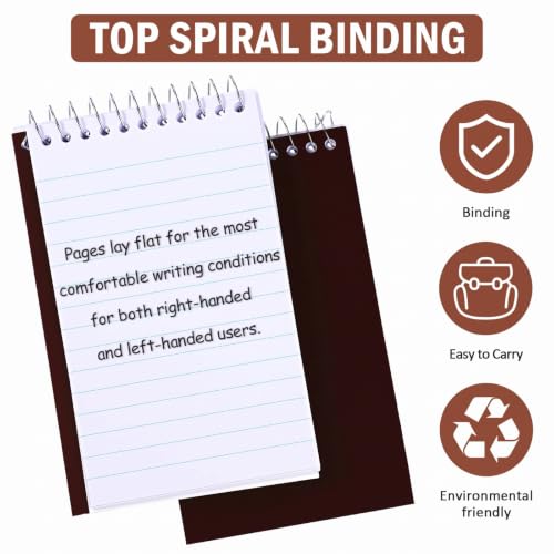 Image of Teling 50 Pieces Spiral Memo Pads Bulk 3 x 5 Inch Small Note Pads Top Bound Lined College Ruled Paper Mini Notepad Pocket Spiral Notebooks for School Office Home Supplies, 75 Sheets (Retro Colors)