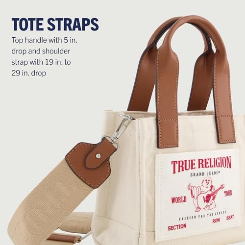 Image of True Religion Tote Bag, Women's Mini Travel Shoulder Bag with Adjustable Strap