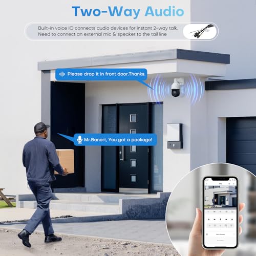 8MP Outdoor PTZ POE IP Camera Pan Tilt Zoom 5mm–125mm Optical 25x Motorized,Human and Vehicle Detection AI,Perimeter Protection,Face Detection,SMD 4.0, Auto Tracking,328ft Night Vision,Quick Pick