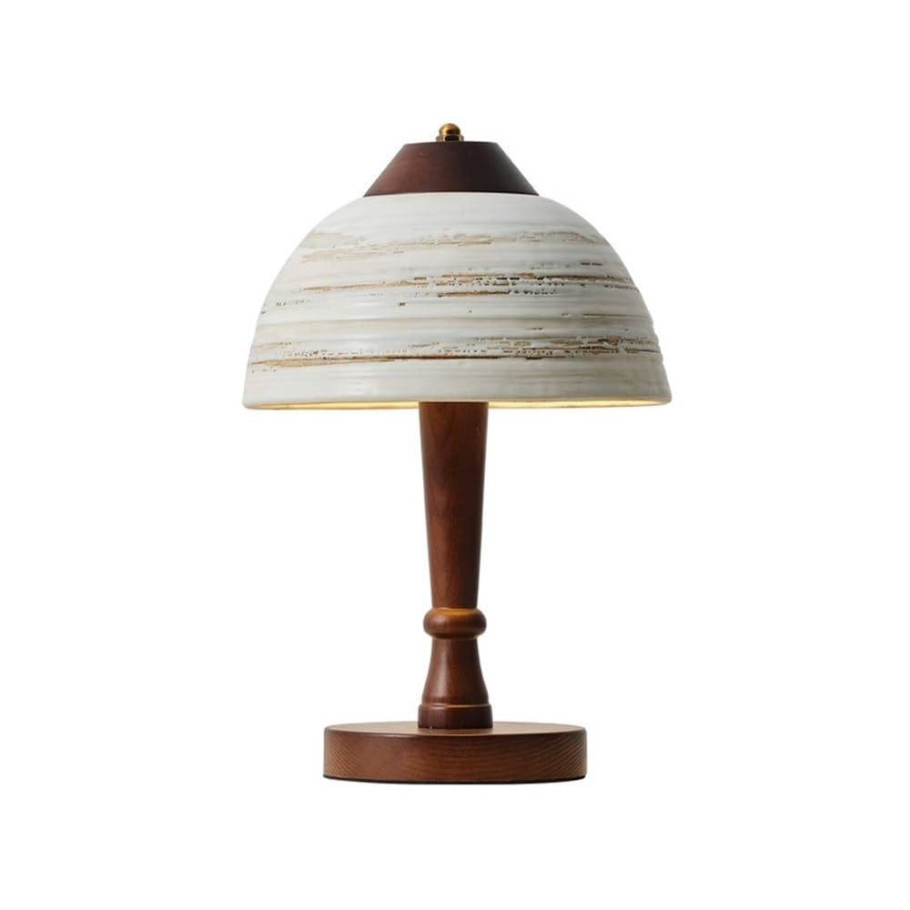 Hhmmei2024-23 Table Lamps Ceramic Table Lamp Wooden Retro Living Room Bedroom Tea Hotel Decoration(Bruin)