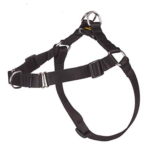 Dingo Arnés para perros grande 100 (70-105 cm) de ancho 3 cm negro sin tirones de correa de polipropileno antitirones para su perro arnés de pecho