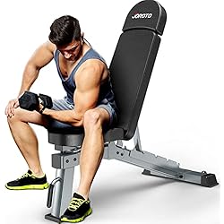 Bancos De Musculacion Decathlon JOROTO MD80 Banco de Pesas Ajustable – Bancos de Entrenamiento de Carga de 450 KG para todo el cuerpo, Ejercicios de Press de Banca Vertical, Inclinado, declinado y Plano
