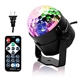 Disco Ball Light Party Lights, Portable Strobe Light Sound Activated LED RGB Stage Lighting with Remote Control for Home or Room Party Birthday Bar Karaoke DJ Wedding