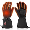 SAVIOR HEAT Heated Gloves, 3 Heat Levels 7.4V Battery Powered Rechargeable Winter Gloves for Men Women, Water-Resistant Windproof Electric Hand Warmers for Skiing Snowboarding Outdoor Work