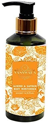 Almond & Saffron Body MOISTURISER -200ml - All Natural, Organic and Free from Chemicals