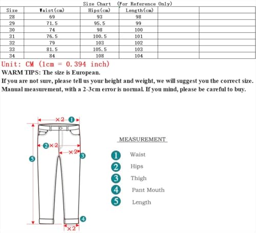 Men's Commute Denim Pants Daily Slim Fit Trousers Classic Middle-Waist Jeans4