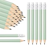 Whaline 50Pcs Sage Green Pencil with Erasers Pastel Short Writing Pencils Half Pencils for Back to School Office Stationery Supplies, 4 in