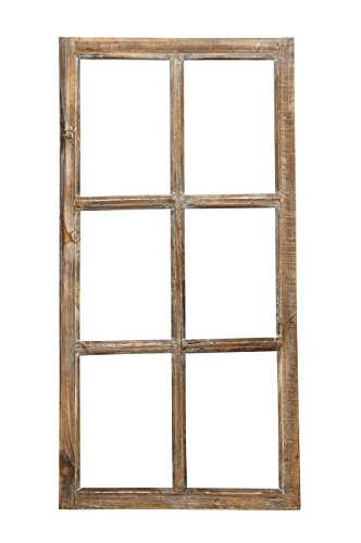 Fenster / Holzfenster Rahmen 43cm x 85cm Dekofensterrahmen braun Antik