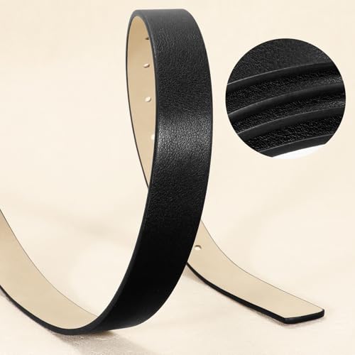 XZQTIVE Womens Leather Belt for Jeans Pants, Black Brown Waist Belts for Women with Fashion Pin Gold Buckle4