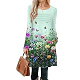Vestido Boda Mujer Invitada Plumas para Vestidos De Elegantes con Diseño Hojas Manga Larga Casual Y Ejercito Verde M