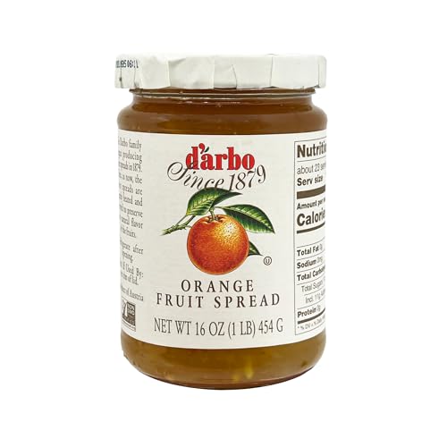D’arbo Orange Fruit Spread, 16 oz (454 g) | All-Natural Austrian Marmalade | Made with Real Oranges | No Artificial Colors or Preservatives