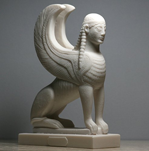 Estatua de Esfinge con cabeza de mujer en mármol 17.5 cm miniatura 2