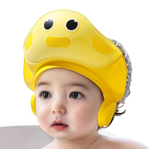 Gorro De Ducha Para Bebé - ABS, Visera Ajustable Para Gorro De Ducha Con Dibujos Animados, Ajuste A Medida | Impresionante Diseño, De Baño, Protector De Champú, Protección Para Ojos Y Oídos, Vis
