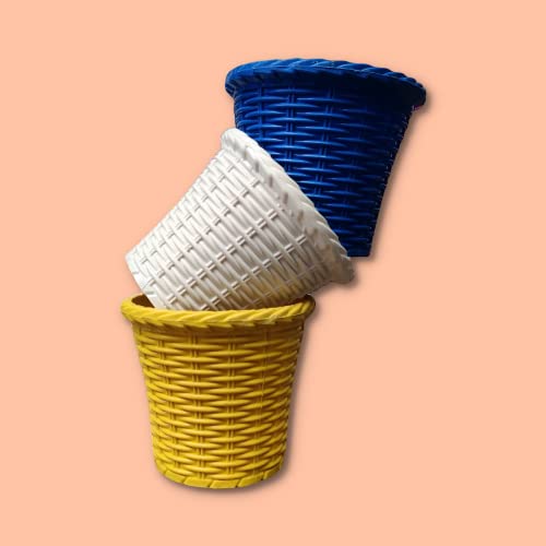 Navagraha Colourful Plastic UV Treated Plastic Plants/Flower Pots for Balcony,Garden, Terrace and Much More |Set of 6 Pot|Multicolour (6 INCHES, Multicolour, 6)