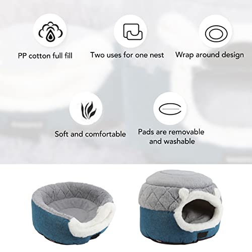 Camas de gato para gatos internos, cama de caverna de gato design semi caverna para todas as estaçõe