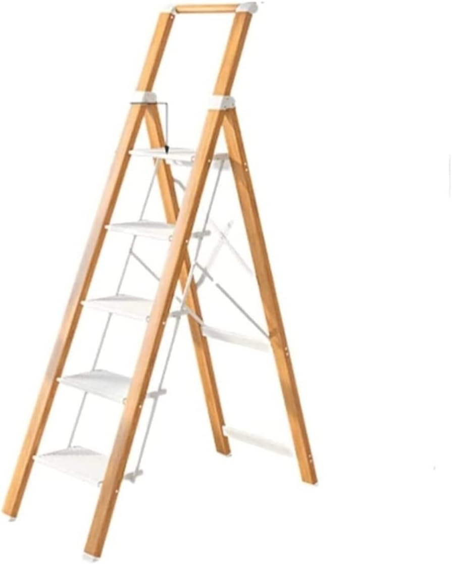 Step Ladder Aluminum Alloy Ladders Wide Step Ladders with Armrests Folding Ladder Easy Storage Home Step Ladders Folding Ladder Telescopic Ladder(Size:5 Step)