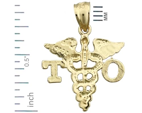 14K Gold OT Occupational Therapist Caduceus Charm2