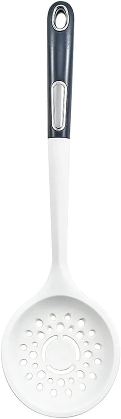 White Silicone Kitchen Cookware High Temperature Resistant Non-Stick ABS Handle Spatula Shovel Baking Tool(1Pcs Colander)