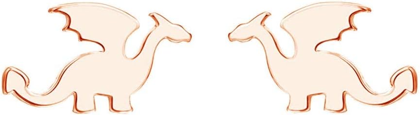 Cute Dinosaurs Earrings Stud for Women Girls Men 925 Sterling Silver Hypoallergenic Tiny Dragon Brontosaurus Animal Cartilage Tragus Polished Fashion Punk Jewelry Dainty Gifts for Friends