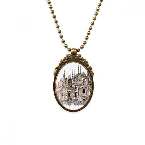 Collier cathédrale de Milan laiton antique pour éviter bijoux ternes