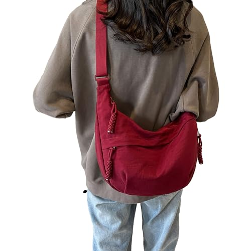 Image of Crescent Crossbody Bags for Women Nylon Travel Luna Hobo Bag Dumpling Purse