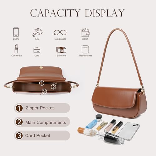 Leather Shoulder Bags for Women, Mini Cute Everyday Purses Trendy, Women's Hobo Handbags with Magnetic Closure3