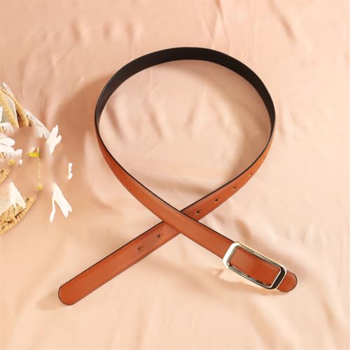 Women's Elegant Thin Leather Belt For Jeans Pants Dress Fashion Waist Belt With Gold Silver Buckle4