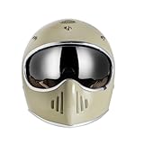 THH フルフェイス ヘルメット TT-03 グロスサンドベージュ 艶あり レトロ バイク L