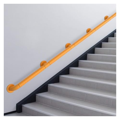 Rampe d'escalier en acier inoxydable de haute qualité jaune 80 cm avec support mural fixe - 8
