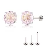 MIYEKI 純チタン ピアス 医療用 つけっぱなし セカンド チタン グラデーション 花火 軟骨ピアス F136 金属アレルギー対応 ネジ式 落ちない 18g 様々な長さ セカンド 1ペア男女兼用 (桃黄シフト)