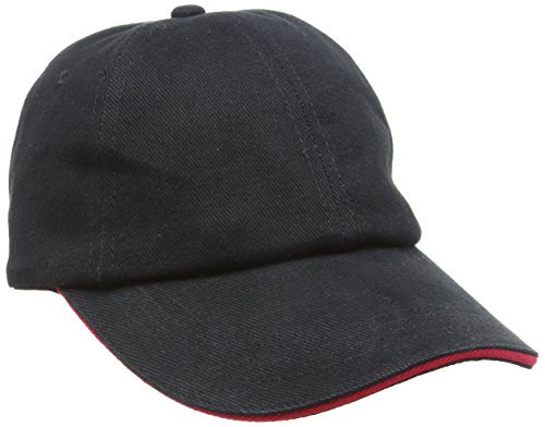 Result Unisex Rc24p Low Profile Heavy Brushed Cotton Cap with Sandwich Peak Einheitsgröße Capblack/red