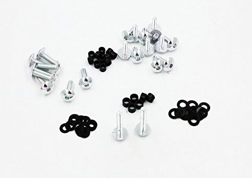 Miniatura 4 de XKMT-Kit de tornillos de carenado de espiga plateada compatible con Kawasaki Ninja ZX-6R/636/ZX-6RR 2003, 2004, 2005, 2006 [B00YWCOXGY]