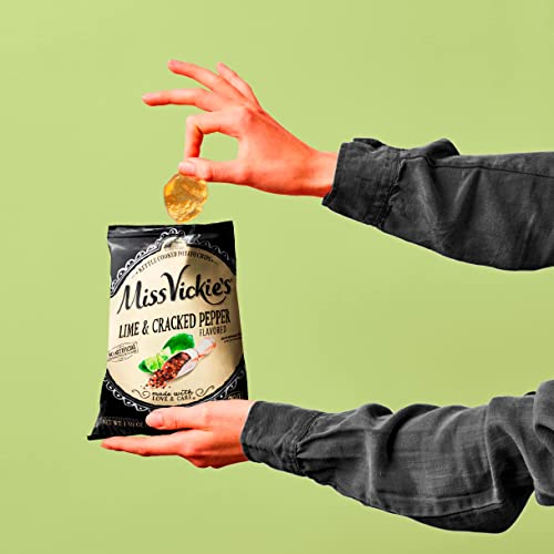 Miss Vickie's Lime & Cracked Pepper Kettle Cooked Potato Chips, 1.375 Oz Bags (Pack Of 8) #TOP4