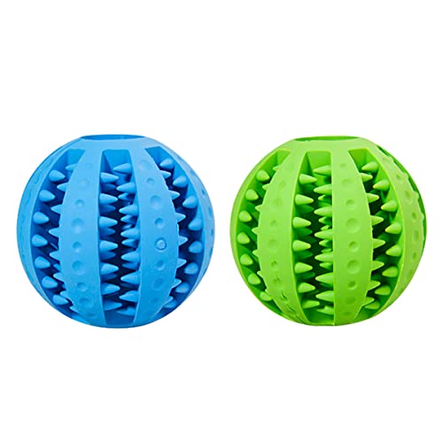 Seglory 2 Stück Hundeball Hundespielzeug aus Naturkautschuk, Robuster Hunde Ball 7cm für Große & Kleine Hunde, Hundespielball Kauspielzeug Snackball aus Naturgummi reinigt Zähne (Blau+Grün) Cover