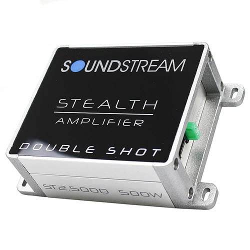 Soundstream Stealth Double Shot ST2.500D 2 x 45W RMS at 4 Ohms Micro Class D 2 Channel Amplifier 500W Max