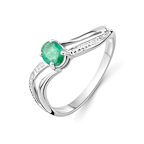Preisvergleich Produktbild Miore Damen-Ring 375 weißgold mit Emerald MA938R