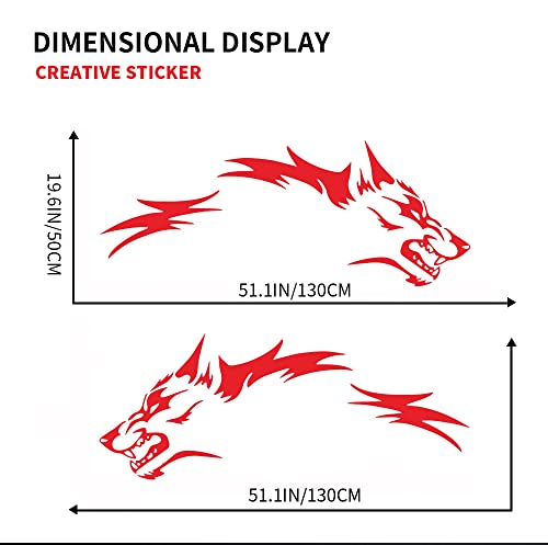 2 adesivi per auto Running-Wolf moda vinile