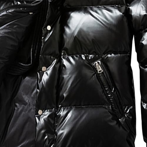 JEsilunmaMY Winter Coats for Men Thicken Shiny Puffer Jacket with Removable Hood Stand Collar Heavyweight Padded Puffy Coat4