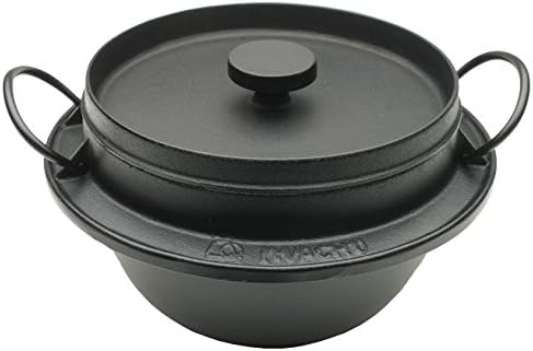 Iwachu 410-718 Japanese Cast Iron Gohan Nabe Rice Cooker, Black