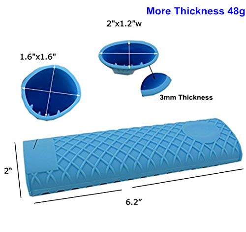 Aisibo Silicone Hot Handle Holder, Heat Resistant Potholder Rubber Pot Handle Cover For Cast Iron Skillets, Sleeve Grip, Frying Pans 6X2 Inches (2 Pack, Blue Orange) #TOP1