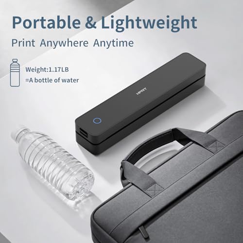 Image of HPRT Inkless Portable Printer Wireless for Travel,Thermal Printer MT610,203 DPI,Black Thermal Printer Paper 8.5 x 11 Inch US Letter,200 Sheets