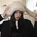 Fashion Rabbits Ears Brimless Hat for Various Head Size Winter Autumn Thicken Pullover Ushanka Hat Headpiece for Daily Use Ra Khaki
