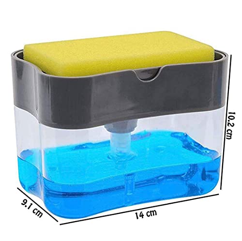 Dispenser Detergente 2 Em 1 Esponja Limpeza Louça Dosador