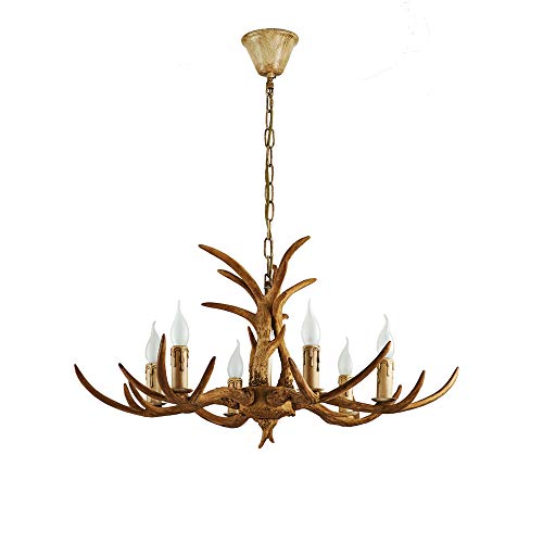 Chandelier rustique en corne de cerf à 6 branches idée cadeau idéale pour anniversaire