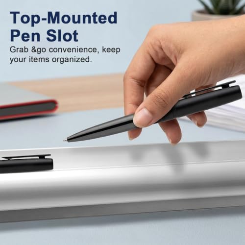 Image of 2 Pack 24 Inch Adhesive Mount Ticket Holders with Pen Slot, No Drill Order Rack for Kitchen, Restaurant, Office, Bars, Cafes, Walls & Refrigerator